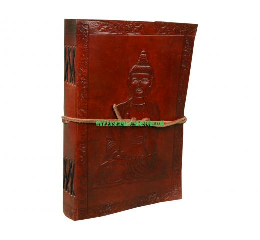  Handmade Fair Trade Indra Sitting Buddha Leather Journal Notebook Diary Handmade Leather Journal/Diary Travel Planners